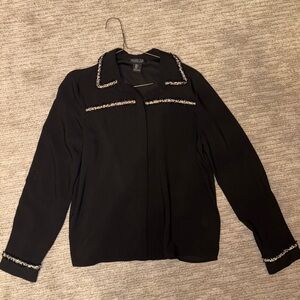 Black Blazer with White Piping